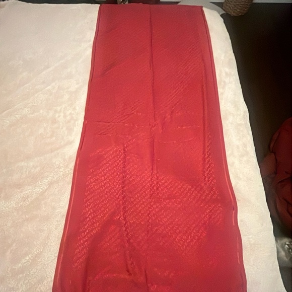 [SOLD] Givenchy Burgundy Maroon 100% Silk Scarf - Picture 4 of 8